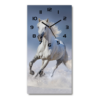 Reloj rectangular Un caballo blanco galopando