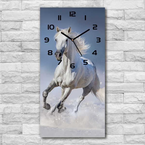 Reloj rectangular Un caballo blanco galopando