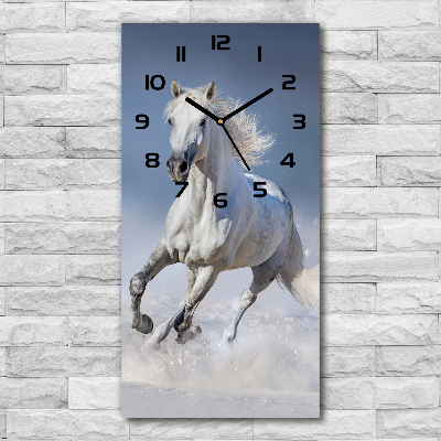 Reloj rectangular Un caballo blanco galopando