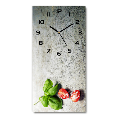 Reloj rectangular Tomates y albahaca