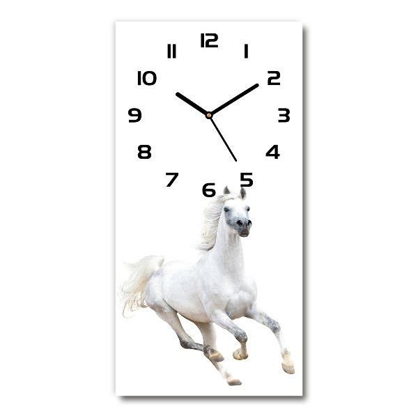 Reloj de cristal vertical Un caballo blanco galopando