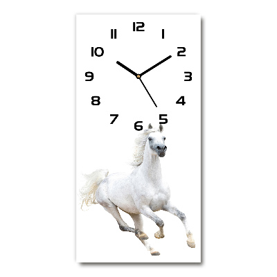 Reloj de cristal vertical Un caballo blanco galopando
