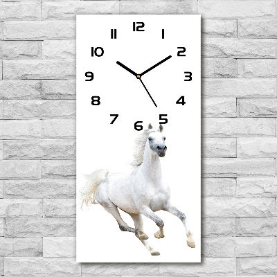 Reloj de cristal vertical Un caballo blanco galopando