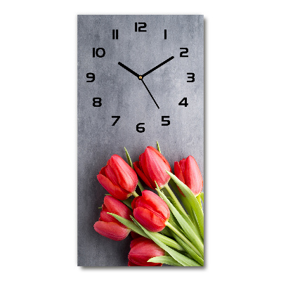 Reloj rectangular Tulipanes rojos