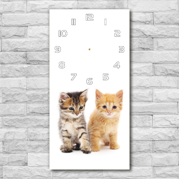 Reloj de cristal vertical Gato marrón y jengibre