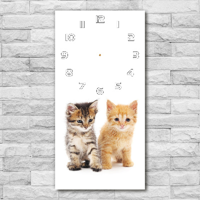 Reloj de cristal vertical Gato marrón y jengibre
