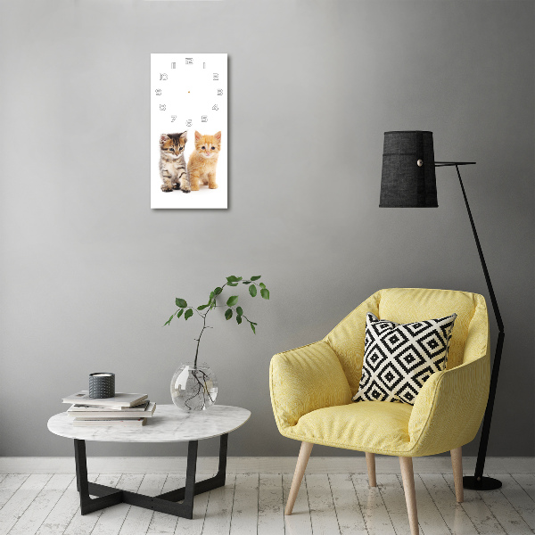 Reloj de cristal vertical Gato marrón y jengibre