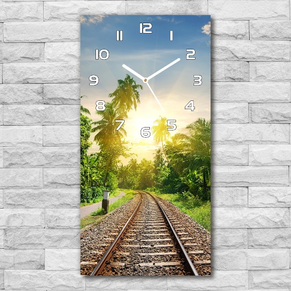 Reloj de vidrio vertical Vías ferroviarias