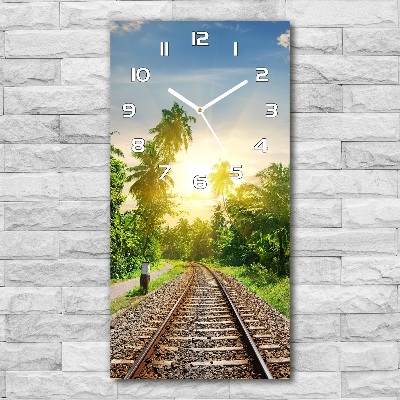 Reloj de vidrio vertical Vías ferroviarias