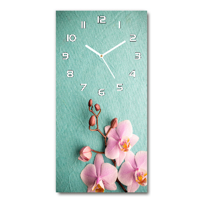 Reloj de cristal vertical Orquídea rosa