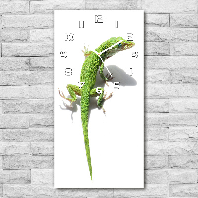 Reloj de vidrio vertical Lagarto verde