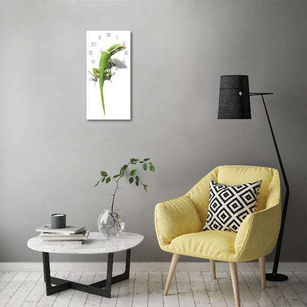 Reloj de vidrio vertical Lagarto verde