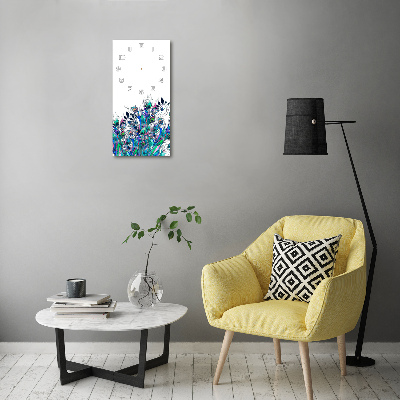 Reloj de vidrio vertical Plumas de pavo real