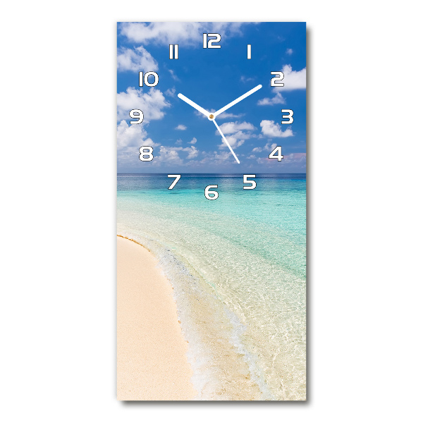 Reloj de vidrio vertical Playa de Maldivas
