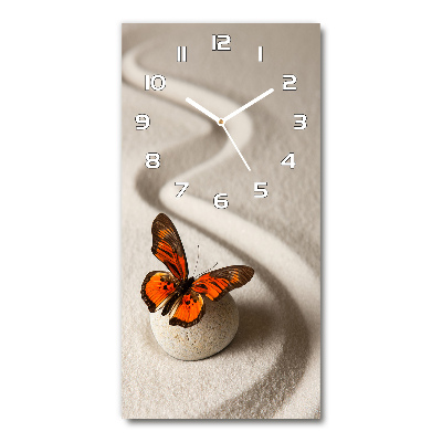 Reloj rectangular Piedra zen y mariposa