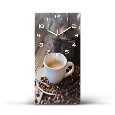 Reloj de cristal vertical Una taza de café