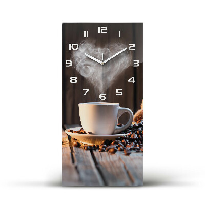 Reloj de vidrio vertical Una taza de café