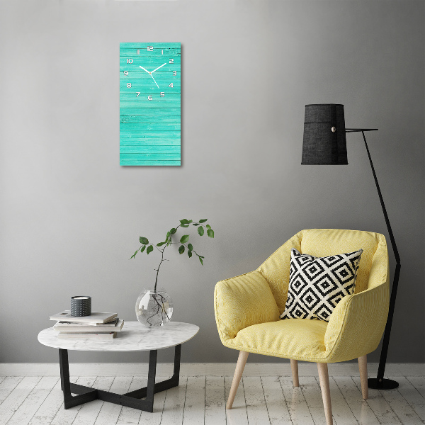 Zegar szklany ścienny Zielone deski