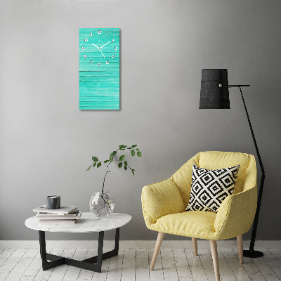 Zegar szklany ścienny Zielone deski