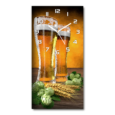Reloj de vidrio vertical Dos vasos de cerveza