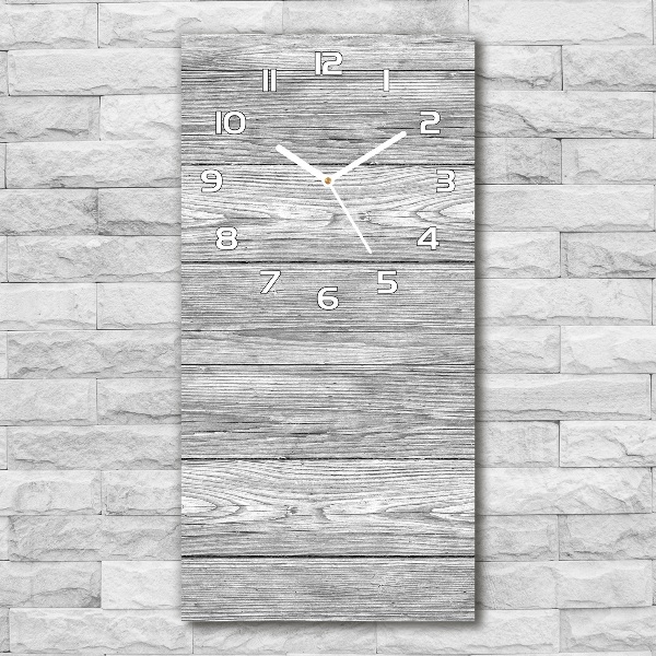 Reloj de cristal vertical Fondo de madera