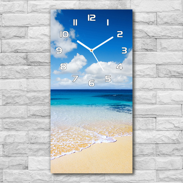 Reloj de vidrio vertical Playa tropical