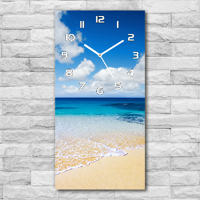 Reloj de vidrio vertical Playa tropical