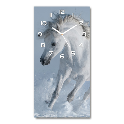 Reloj de vidrio vertical Un caballo blanco galopando