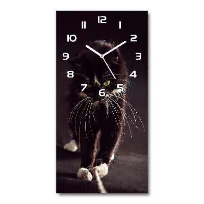 Reloj vertical Gato negro