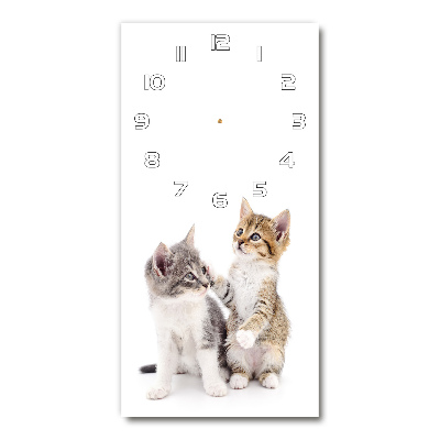 Reloj de cristal vertical Dos pequeños gatos