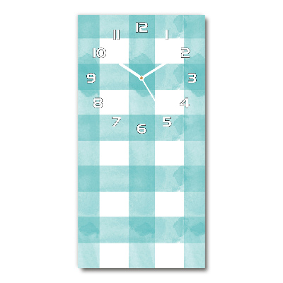 Reloj de cristal vertical Cuadros azules