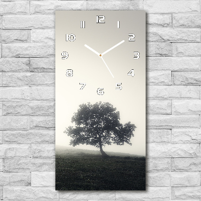 Reloj rectangular Árbol en la niebla