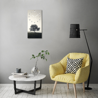 Reloj rectangular Árbol en la niebla