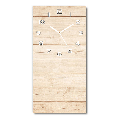 Reloj de cristal vertical Fondo de madera