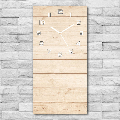Reloj de cristal vertical Fondo de madera