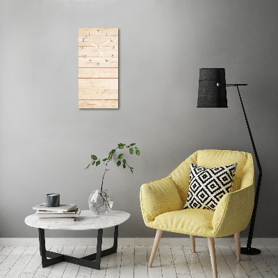 Reloj de cristal vertical Fondo de madera