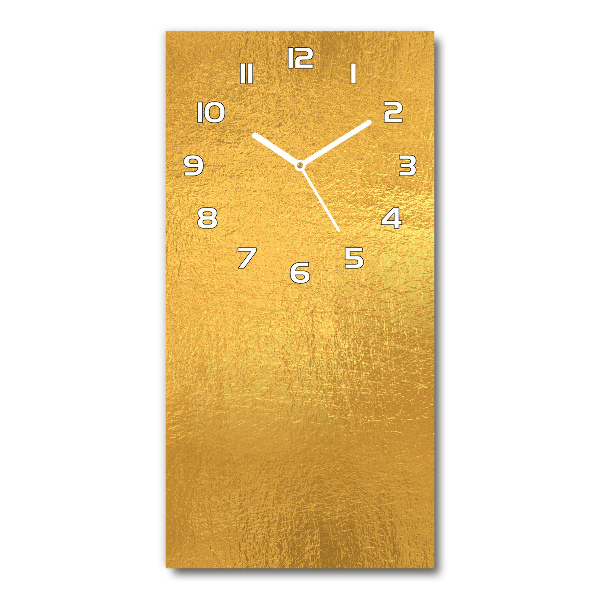 Reloj de vidrio vertical Fondo de lámina de oro
