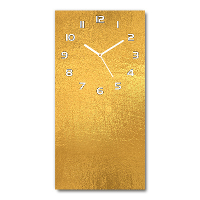 Reloj de vidrio vertical Fondo de lámina de oro