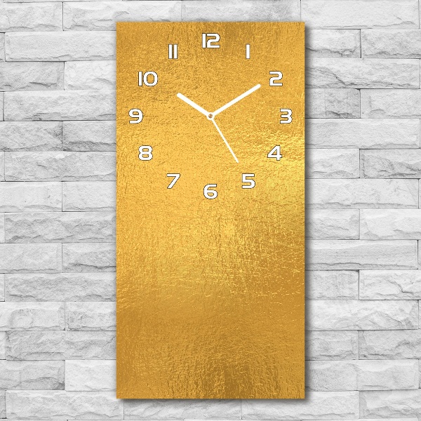 Reloj de vidrio vertical Fondo de lámina de oro