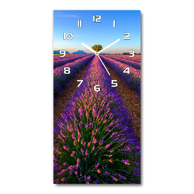 Reloj de cristal vertical Campo de lavanda