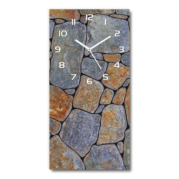 Reloj de cristal vertical Fondo de piedras