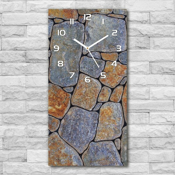 Reloj de cristal vertical Fondo de piedras