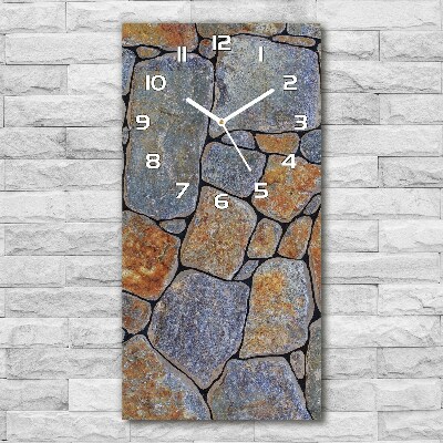 Reloj de cristal vertical Fondo de piedras