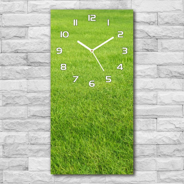 Reloj de vidrio vertical Hierba verde