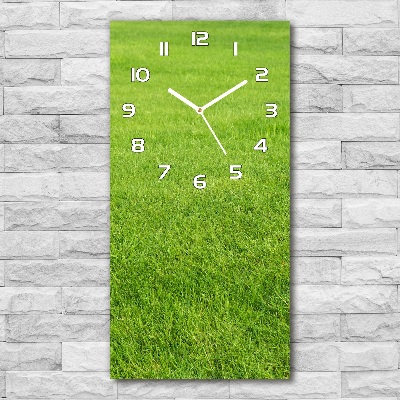 Reloj de vidrio vertical Hierba verde