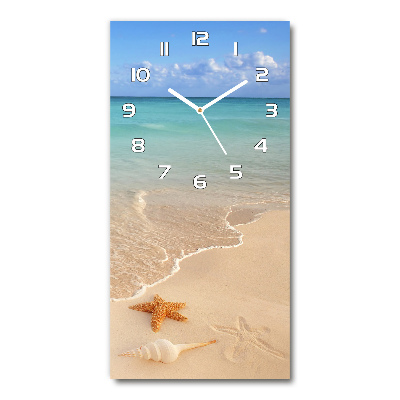 Reloj de cristal vertical Estrellas de mar en la playa