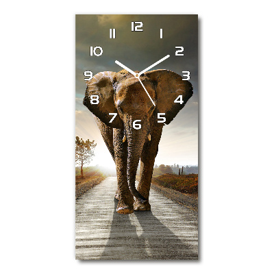 Reloj de cristal vertical Elefante caminando