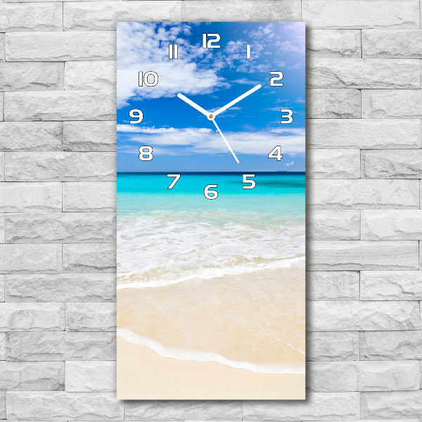 Reloj de cristal vertical Playa tropical
