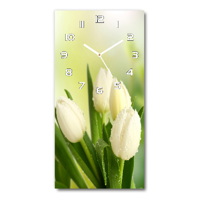Reloj rectangular Tulipanes blancos