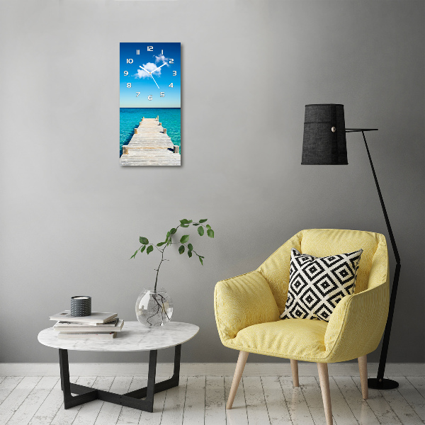 Reloj vertical Muelle de madera